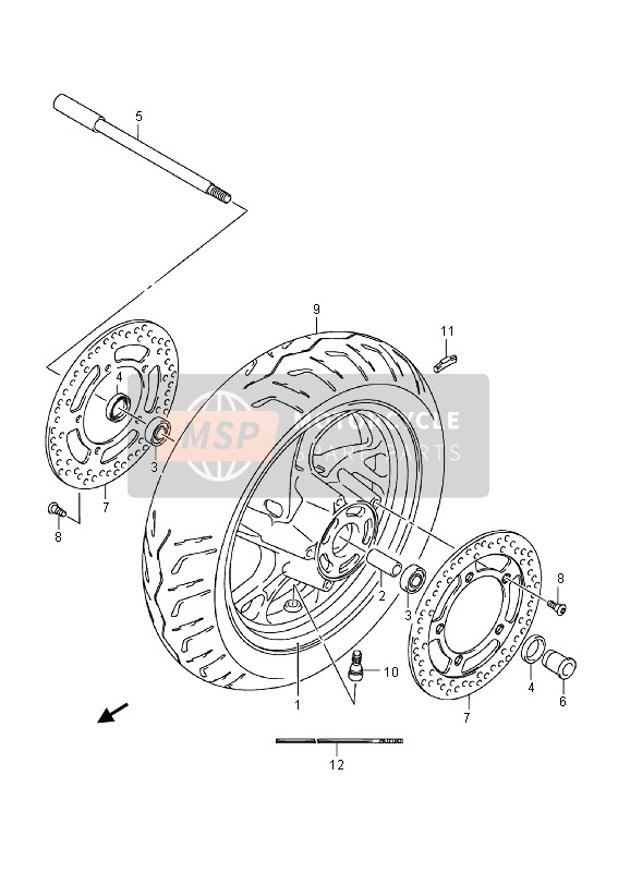 5471105H00, Axle,Front, Suzuki, 0